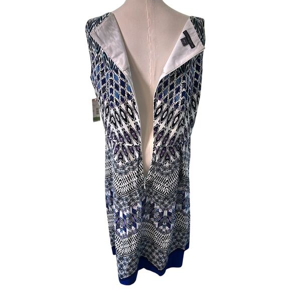 Sleeveless Dress NWT Women SZ 16 Covington Pleated Aztec Boho Artsy Resort Beach - Picture 7 of 10